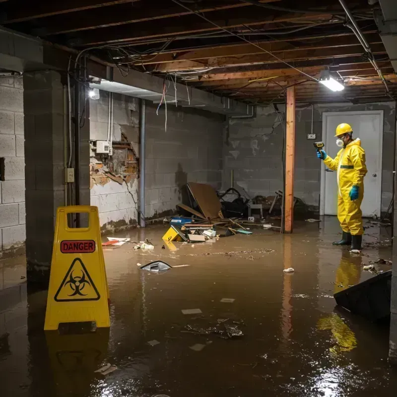 Flooded Basement Electrical Hazard in Greenville, IL Property